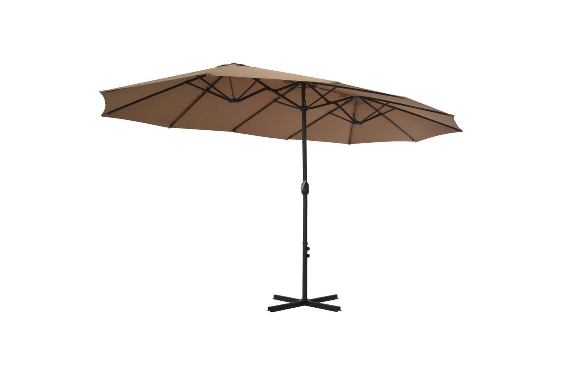 Parasol med aluminiumsstang 460x270 cm gråbrun - Hagemøbler - Solbeskyttelse - Parasoller