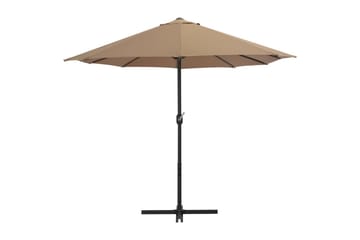 Parasol med aluminiumsstang 460x270 cm gråbrun - Hagemøbler - Solbeskyttelse - Parasoller