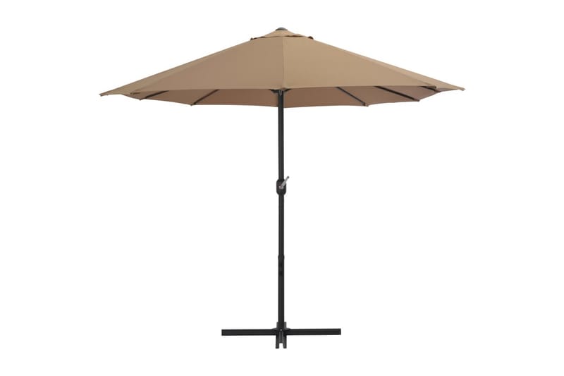 Parasol med aluminiumsstang 460x270 cm gråbrun - Hagemøbler - Solbeskyttelse - Parasoller