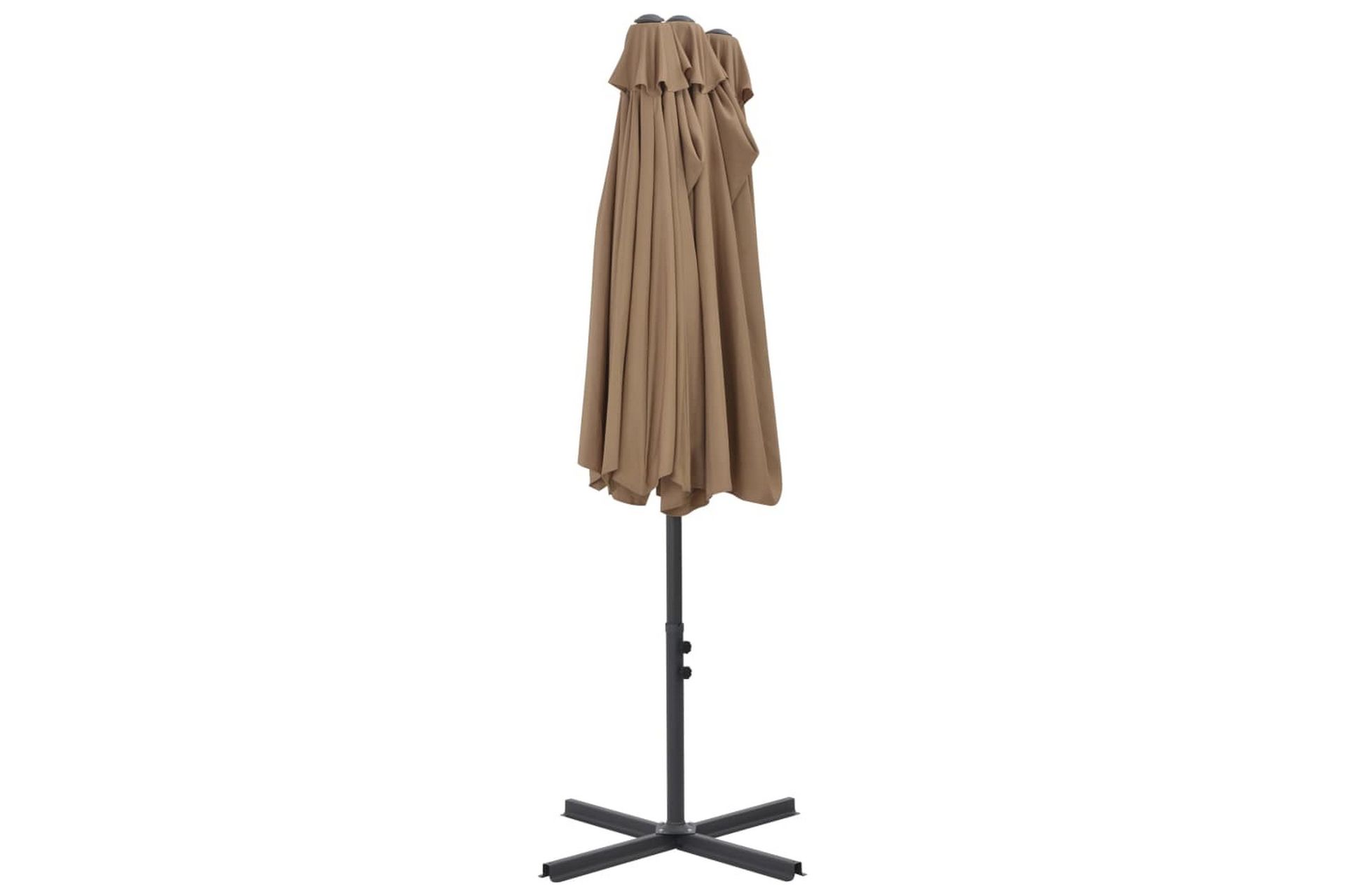 Parasol med aluminiumsstang 460x270 cm gråbrun - Hagemøbler - Solbeskyttelse - Parasoller