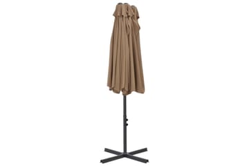 Parasol med aluminiumsstang 460x270 cm gråbrun - Hagemøbler - Solbeskyttelse - Parasoller