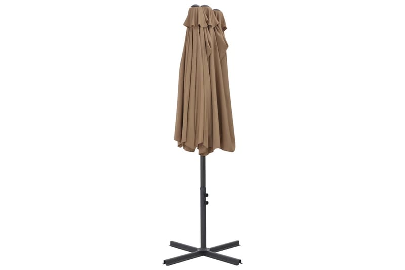 Parasol med aluminiumsstang 460x270 cm gråbrun - Hagemøbler - Solbeskyttelse - Parasoller