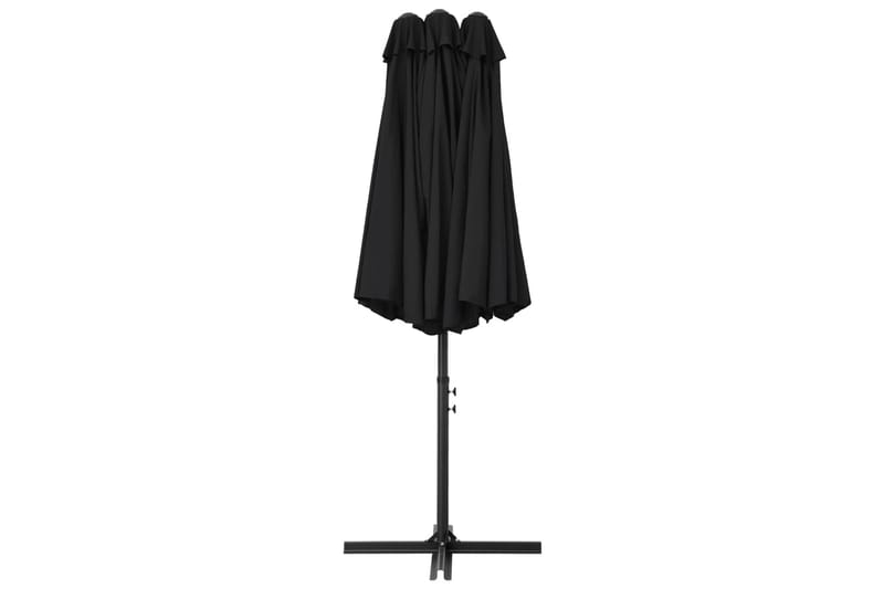 Parasol med aluminiumsstang 460x270 cm svart - Hagemøbler - Solbeskyttelse - Parasoller