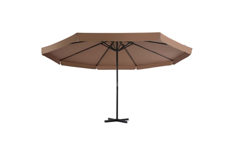 Parasol med aluminiumsstang 500 cm gråbrun - Hagemøbler - Solbeskyttelse - Parasoller