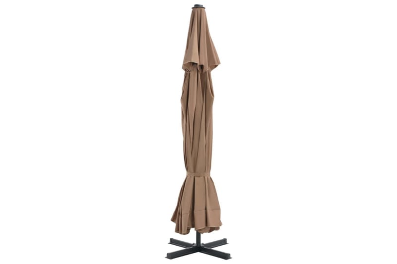 Parasol med aluminiumsstang 500 cm gråbrun - Hagemøbler - Solbeskyttelse - Parasoller