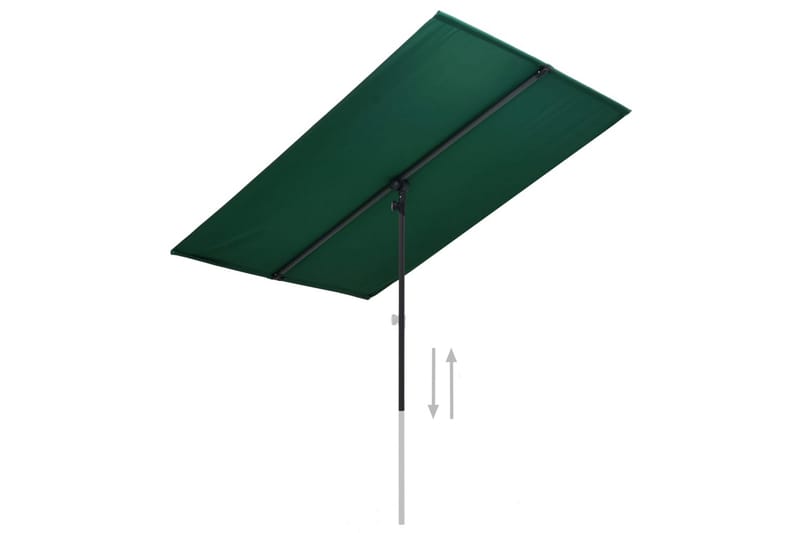 Parasoll med aluminiumsstang 180x130 cm grønn - Grønn - Parasoller