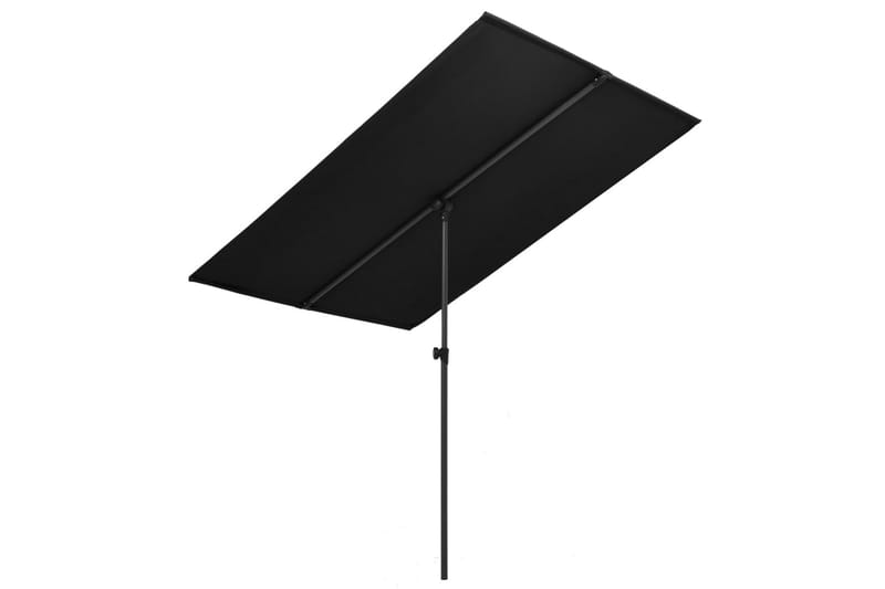 Parasoll med aluminiumsstang 180x130 cm svart - Svart - Parasoller