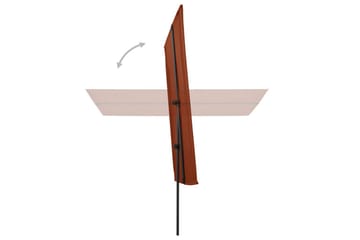 Parasoll med aluminiumsstang 180x130 cm terrakotta - Rød - Hagemøbler - Solbeskyttelse - Parasoller