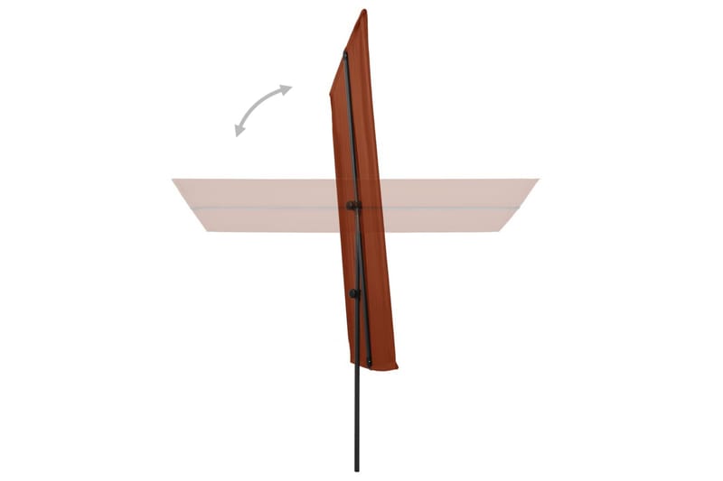 Parasoll med aluminiumsstang 180x130 cm terrakotta - Rød - Hagemøbler - Solbeskyttelse - Parasoller