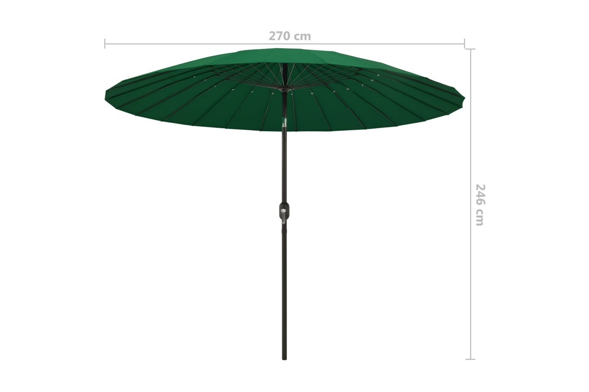 Parasoll med aluminiumsstang 270 cm grønn - Grønn - Hagemøbler - Solbeskyttelse - Parasoller