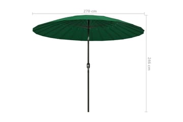 Parasoll med aluminiumsstang 270 cm grønn - Grønn - Hagemøbler - Solbeskyttelse - Parasoller