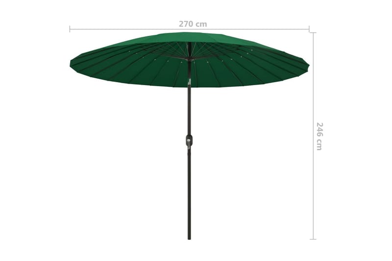 Parasoll med aluminiumsstang 270 cm grønn - Grønn - Hagemøbler - Solbeskyttelse - Parasoller