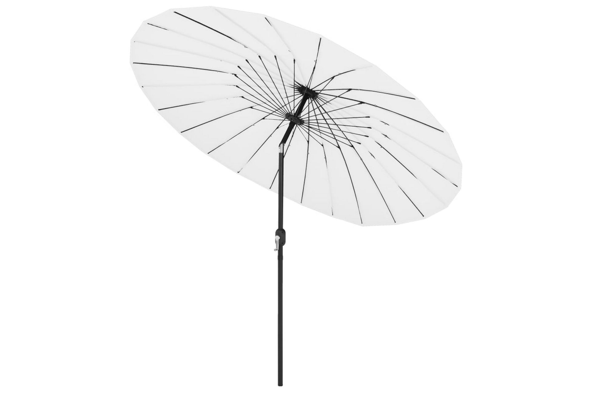Parasoll med aluminiumsstang 270 cm sandhvit - Hvit - Hagemøbler - Solbeskyttelse - Parasoller