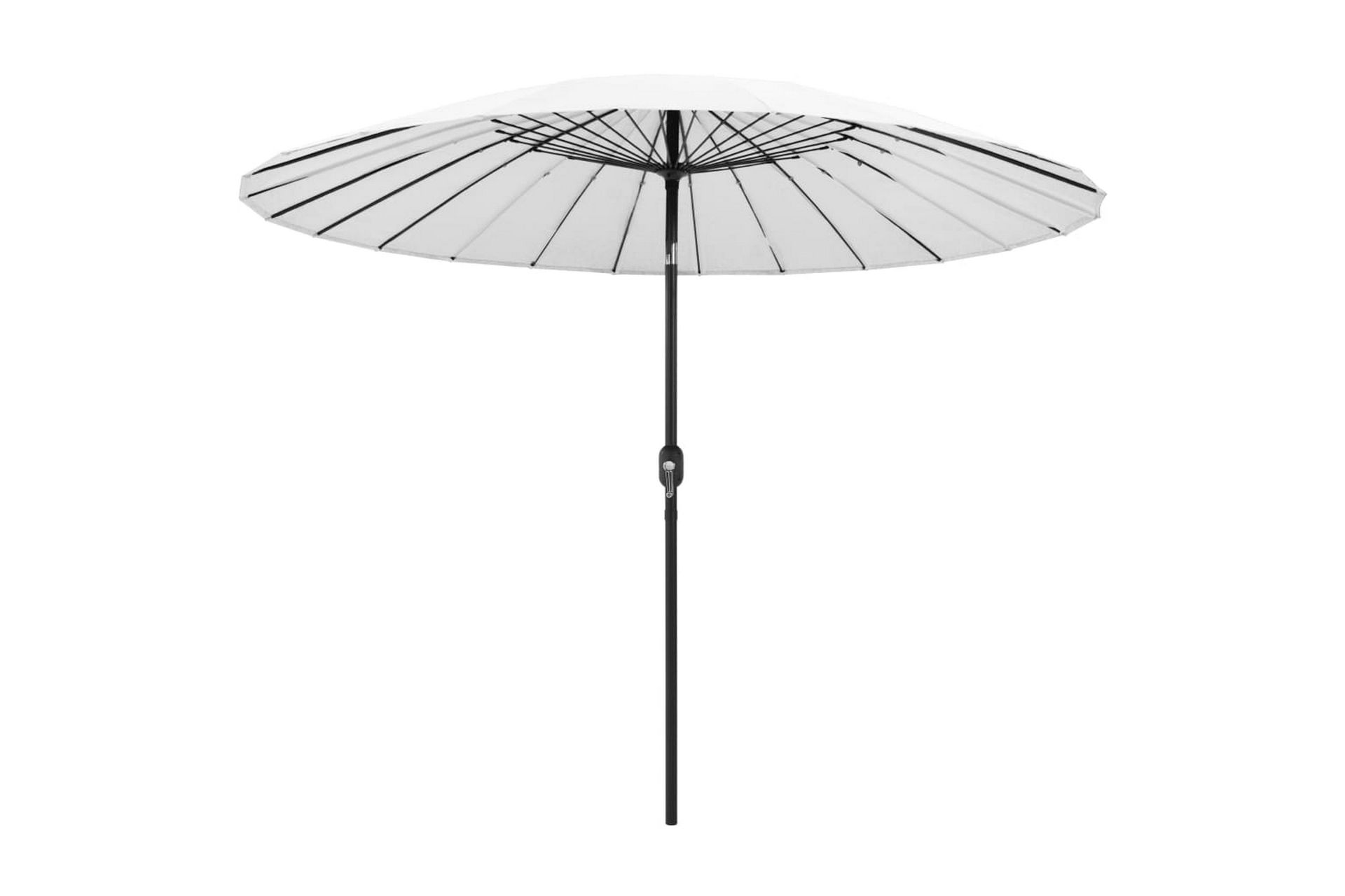 Parasoll med aluminiumsstang 270 cm sandhvit - Hvit - Hagemøbler - Solbeskyttelse - Parasoller