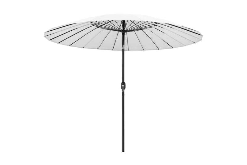 Parasoll med aluminiumsstang 270 cm sandhvit - Hvit - Hagemøbler - Solbeskyttelse - Parasoller