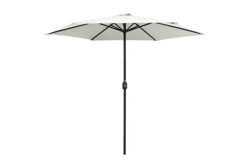 Parasoll med aluminiumsstang 270x246 cm sandhvit - Hvit - Hagemøbler - Solbeskyttelse - Parasoller