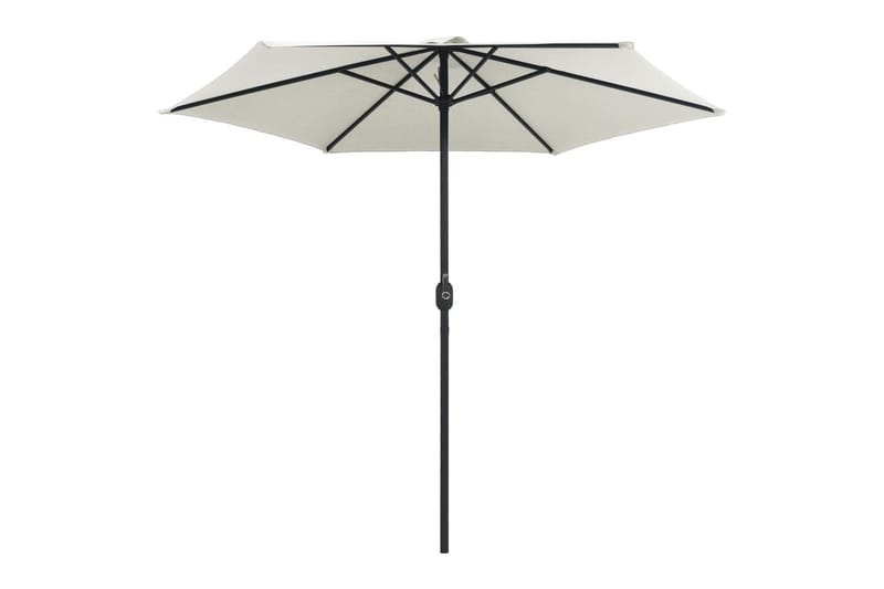 Parasoll med aluminiumsstang 270x246 cm sandhvit - Hvit - Hagemøbler - Solbeskyttelse - Parasoller