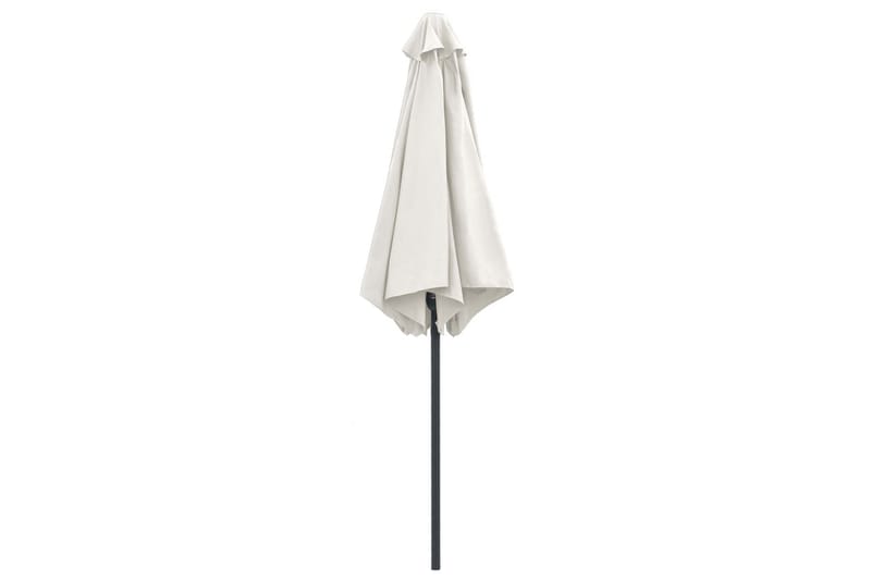 Parasoll med aluminiumsstang 270x246 cm sandhvit - Hvit - Hagemøbler - Solbeskyttelse - Parasoller