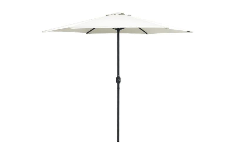 Parasoll med aluminiumsstang 270x246 cm sandhvit - Hvit - Hagemøbler - Solbeskyttelse - Parasoller