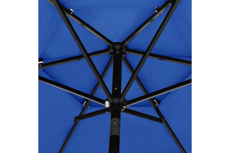 Parasoll med aluminiumsstang 3 nivåer 2,5 m asurblå - Parasoller