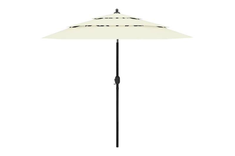 Parasoll med aluminiumsstang 3 nivåer 2,5 m sand - Hagemøbler - Solbeskyttelse - Parasoller