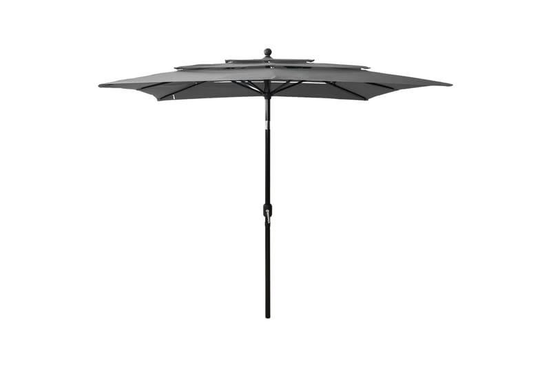 Parasoll med aluminiumsstang 3 nivåer 2,5x2,5 m antrasitt - Hagemøbler - Solbeskyttelse - Parasoller