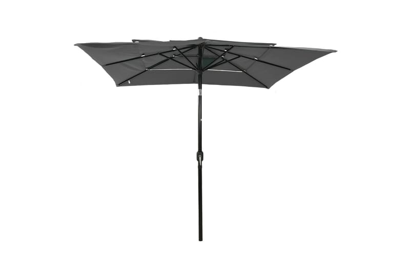 Parasoll med aluminiumsstang 3 nivåer 2,5x2,5 m antrasitt - Hagemøbler - Solbeskyttelse - Parasoller