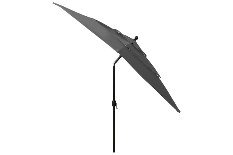 Parasoll med aluminiumsstang 3 nivåer 2,5x2,5 m antrasitt - Hagemøbler - Solbeskyttelse - Parasoller