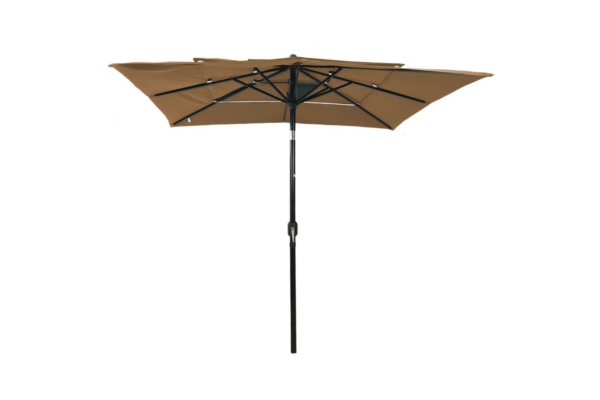 Parasoll med aluminiumsstang 3 nivåer 2,5x2,5 m gråbrun - Hagemøbler - Solbeskyttelse - Parasoller