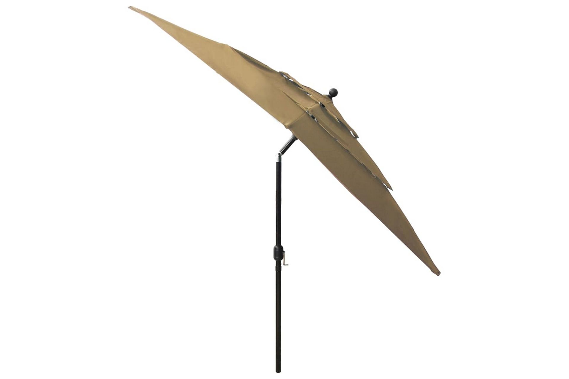Parasoll med aluminiumsstang 3 nivåer 2,5x2,5 m gråbrun - Hagemøbler - Solbeskyttelse - Parasoller