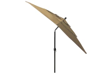 Parasoll med aluminiumsstang 3 nivåer 2,5x2,5 m gråbrun - Hagemøbler - Solbeskyttelse - Parasoller