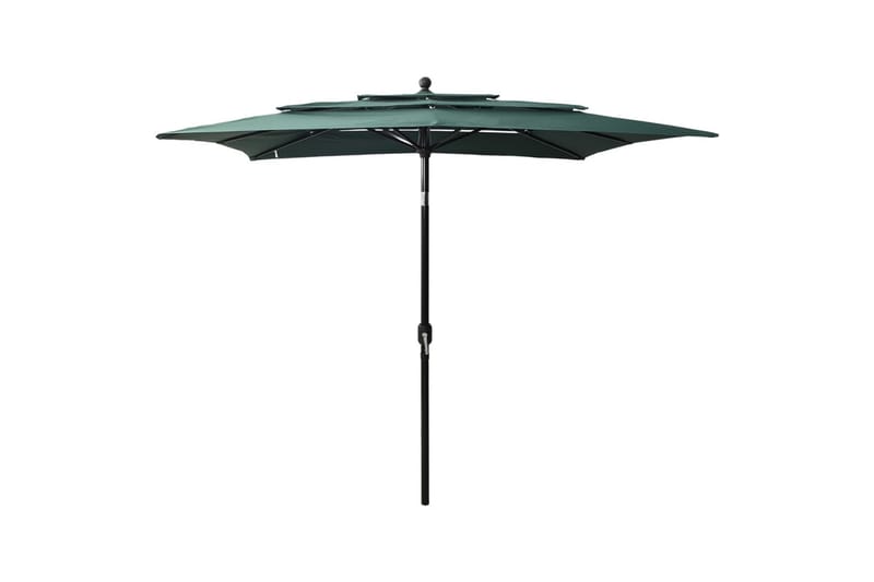 Parasoll med aluminiumsstang 3 nivåer 2,5x2,5 m grønn - Hagemøbler - Solbeskyttelse - Parasoller