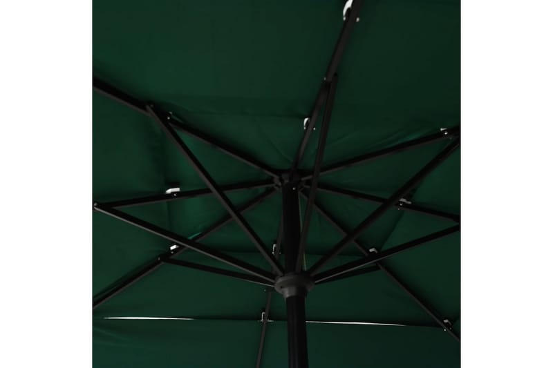 Parasoll med aluminiumsstang 3 nivåer 2,5x2,5 m grønn - Parasoller