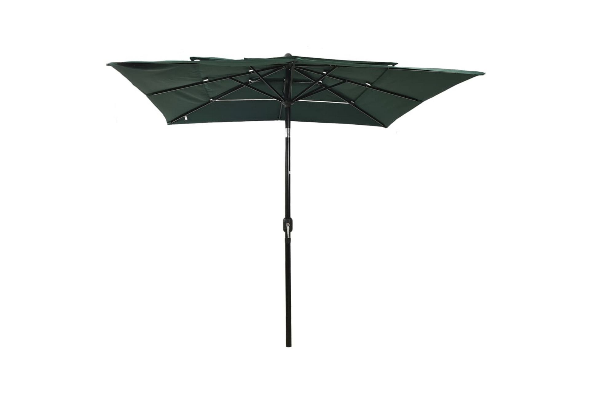 Parasoll med aluminiumsstang 3 nivåer 2,5x2,5 m grønn - Hagemøbler - Solbeskyttelse - Parasoller