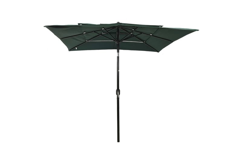 Parasoll med aluminiumsstang 3 nivåer 2,5x2,5 m grønn - Hagemøbler - Solbeskyttelse - Parasoller