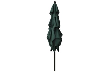 Parasoll med aluminiumsstang 3 nivåer 2,5x2,5 m grønn - Hagemøbler - Solbeskyttelse - Parasoller