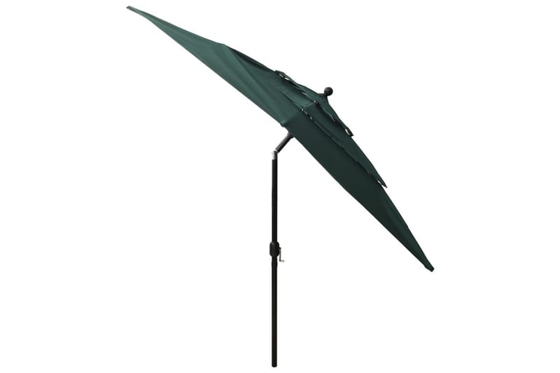 Parasoll med aluminiumsstang 3 nivåer 2,5x2,5 m grønn - Hagemøbler - Solbeskyttelse - Parasoller