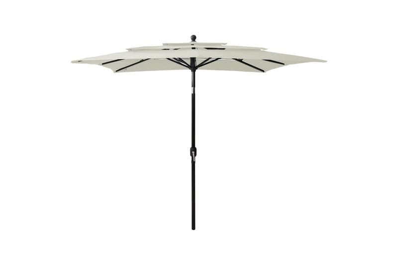 Parasoll med aluminiumsstang 3 nivåer 2,5x2,5 m sand - Hagemøbler - Solbeskyttelse - Parasoller