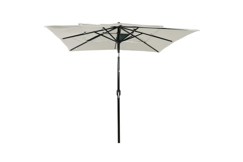 Parasoll med aluminiumsstang 3 nivåer 2,5x2,5 m sand - Hagemøbler - Solbeskyttelse - Parasoller