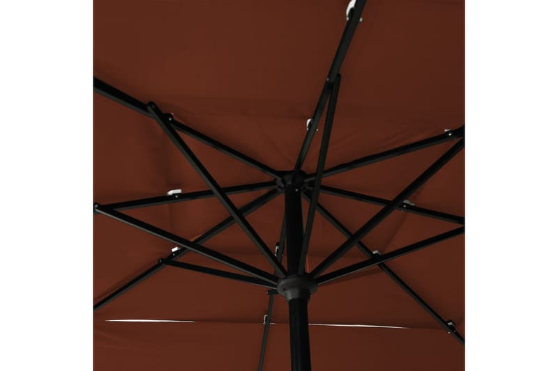 Parasoll med aluminiumsstang 3 nivåer 2,5x2,5 m terrakotta - Parasoller