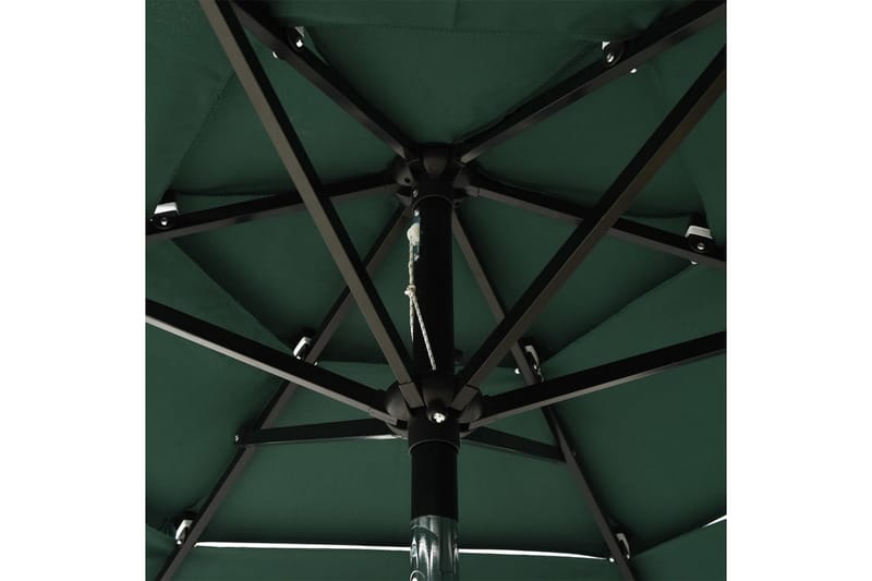 Parasoll med aluminiumsstang 3 nivåer 2 m grønn - Parasoller