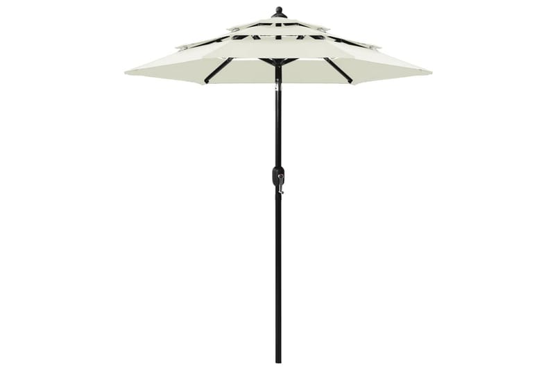 Parasoll med aluminiumsstang 3 nivåer 2 m sand - Brun - Hagemøbler - Solbeskyttelse - Parasoller