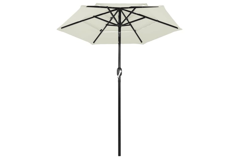 Parasoll med aluminiumsstang 3 nivåer 2 m sand - Brun - Hagemøbler - Solbeskyttelse - Parasoller