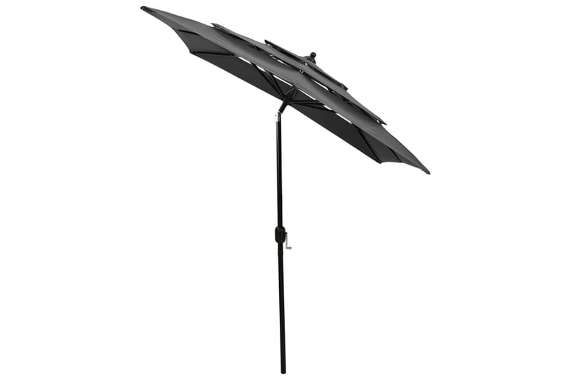 Parasoll med aluminiumsstang 3 nivåer 2x2 m antrasitt - Hagemøbler - Solbeskyttelse - Parasoller