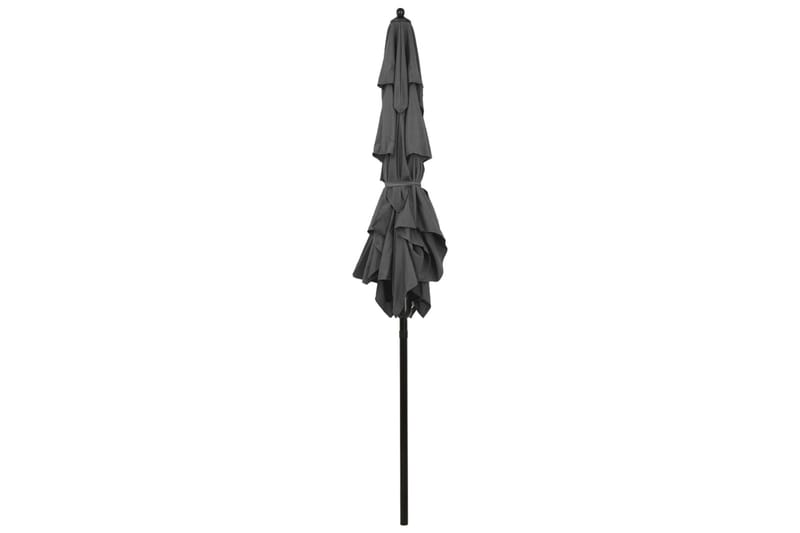 Parasoll med aluminiumsstang 3 nivåer 2x2 m antrasitt - Hagemøbler - Solbeskyttelse - Parasoller