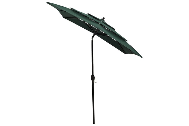 Parasoll med aluminiumsstang 3 nivåer 2x2 m grønn - Hagemøbler - Solbeskyttelse - Parasoller