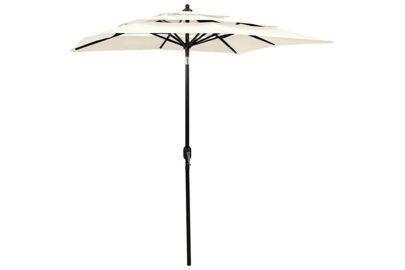 Parasoll med aluminiumsstang 3 nivåer 2x2 m sand - Hagemøbler - Solbeskyttelse - Parasoller