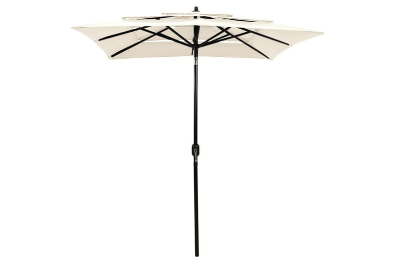 Parasoll med aluminiumsstang 3 nivåer 2x2 m sand - Hagemøbler - Solbeskyttelse - Parasoller