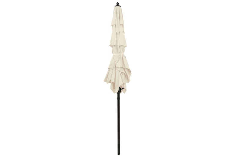 Parasoll med aluminiumsstang 3 nivåer 2x2 m sand - Hagemøbler - Solbeskyttelse - Parasoller