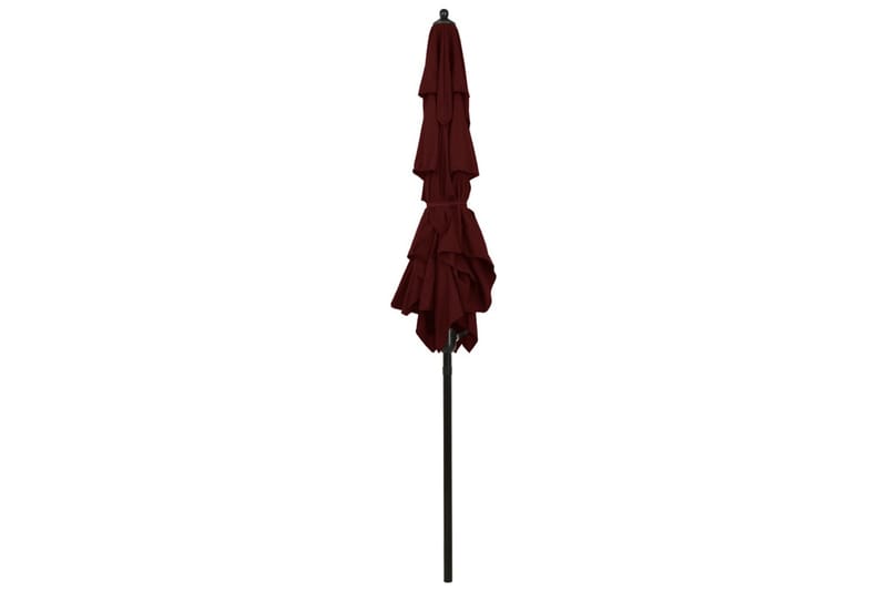 Parasoll med aluminiumsstang 3 nivåer 2x2 m vinrød - Hagemøbler - Solbeskyttelse - Parasoller